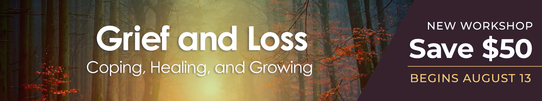 Grief and Loss - Coping, Healing, and Growing: Save $50